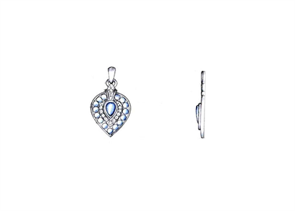 Rhodium Plated | Gemstone Pendants